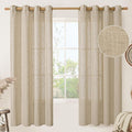 LAMIT Brown Linen Curtains 72 inches Long for Bedroom, Soft Thick Semi Sheer Light Filtering Bronze Grommet Window Treatments Burlap Drapes for Living Room, 2 Panels Set, 52 x 72 Inch-Ruum Studio Home