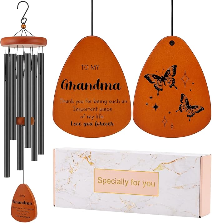 Birthday Gifts for Grandma, Grandmother Gift for Birthday, Mothers Day, Thanksgiving, Christmas, 32 Inch Wind Chimes Gift for Home Decor-Ruum Studio Home