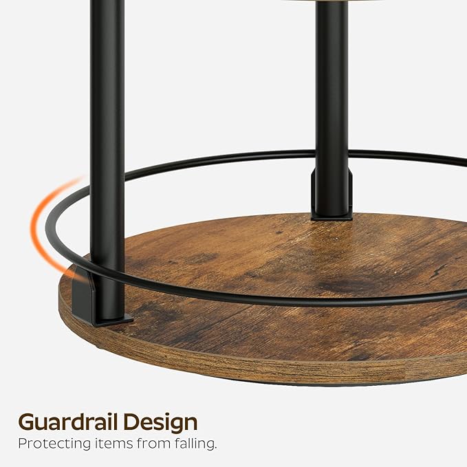 3-Tier Lazy Susan Organizer, Rotating Spice Rack, Spinning Organizer, Industrial Turntable Spice Rack Organizer for Cabinet, Kitchen Countertop, Pantry, Rustic Brown and Black SR23BR-Ruum Studio Home