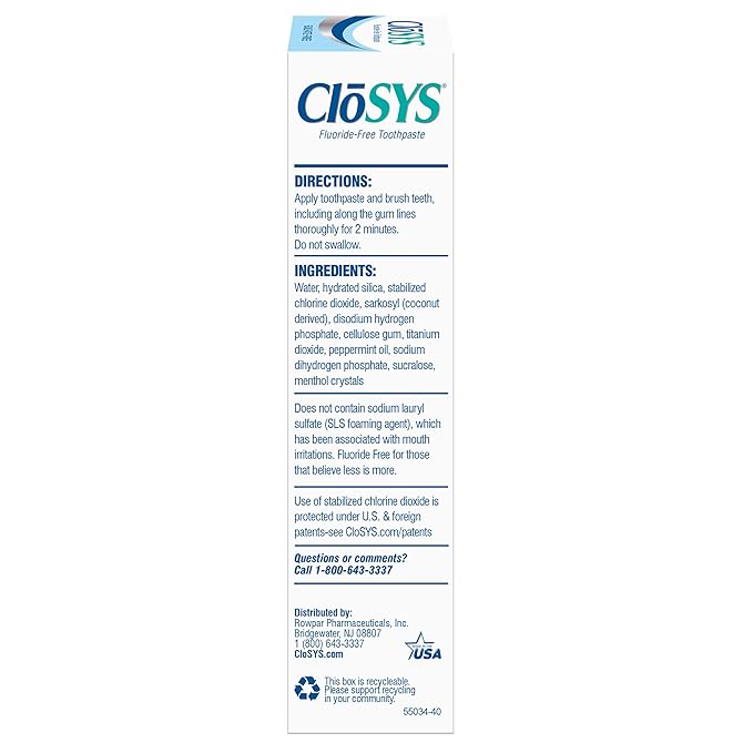 CloSYS Fluoride Free Toothpaste, 3.4 Ounce, Travel Size, Gentle Mint, TSA Compliant, Whitening, Enamel Protection, Sulfate Free-Ruum Studio Home