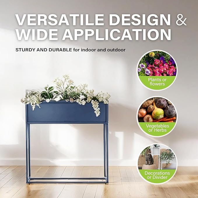 Cocoyard Elevated Planter Box - 28 Inch Durable Raised Garden Bed for Herbs and Flowers - Stylish Tall Rectangular Planter for Outdoor Plants for Patio Decor & Backyard Gardening-Ruum Studio Home