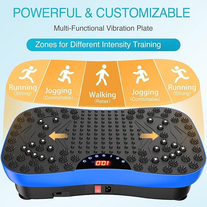 AXV Vibration Plate Exercise Machine Whole Body Workout Portable Mini Vibrate Fitness Platform Lymphatic Drainage Machine for Weight Loss Shaping Toning Wellness Home Gyms Workout (Mini)-Ruum Studio Home