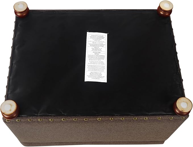 Joveco Storage Ottoman Linen Tufted Bench, Rectangular Footrest Footstool Coffee Table Seat for Living Room Bedroom, Coffee-Ruum Studio Home
