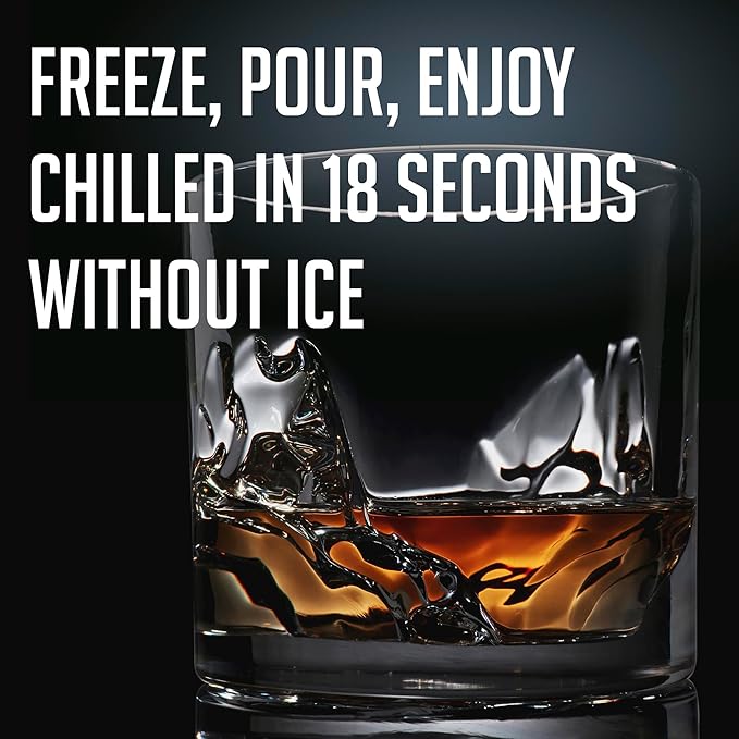 Grand Canyon Heavy Crystal Whiskey Glasses Gift Set of 2, Thick Freezable Bourbon Glass 1lb Each, Premium Whiskey Gifts for Men, Frozen Crystal Chills Cocktails, 10 oz-Ruum Studio Home