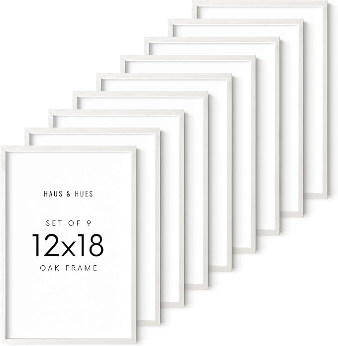 HAUS AND HUES Standalone White Oak Frames Set of 9-12x18-Ruum Studio Home