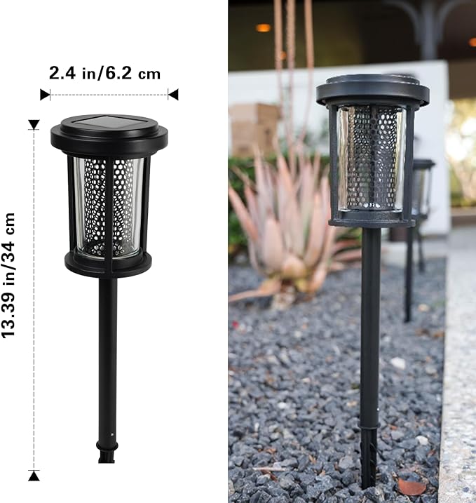 EcoGreen Outdoor Pathway Solar Light, 4pcs Pack,Garden Patio Balcony Walk Way Lights, Aluminum Leg, 5000K Daylight, IP65 Waterproof, 2.44*13.4in-Ruum Studio Home