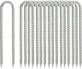 Rebar-Stakes-12-Inch, Ground Stakes Heavy Duty U-Hook Galvanized Anti-Rust Tent Stakes Heavy Duty Ground Anchors for Garden Dog Fence Chicken Coop Christmas Decorations Deer Fence 16pcs-Ruum Studio Home