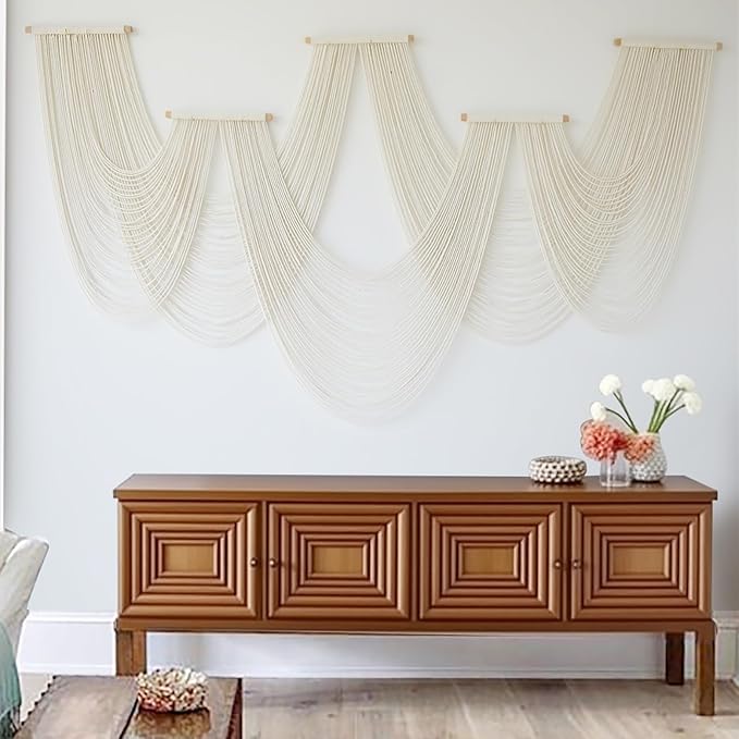 IOWER Macrame Wall Hanging Large Wall Home Decor Modern Fiber Wall Art Geometric Decoration Headboard Living Room Bedroom Backdrop-Ruum Studio Home