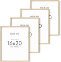 Haus and Hues 16"x20" Beige Oak Wood Picture Frame Set of 4 - 16x20 Wood Picture Frame, 16x20 Frames 4 Pack, 16x20 Poster Frame, 16x20 Frame Wood, 16 by 20 Picture Frames, Set of 4 Frames 16x20 Frame Only (Beige Oak)-Ruum Studio Home