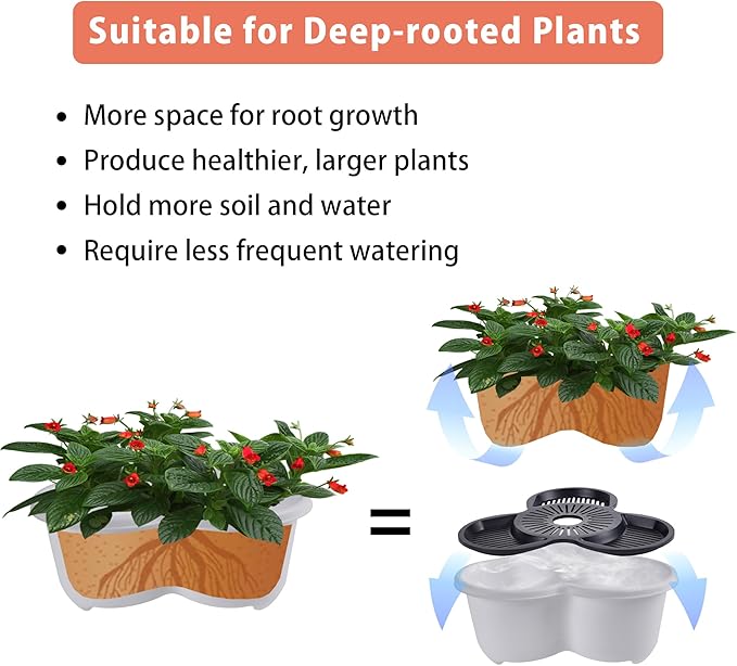VECELO 5 Tier Vertical Garden Planter, Self Watering Stackable Planters with Wheels for Strawberries, Herbs, Flowers, Vegetables, White-Ruum Studio Home