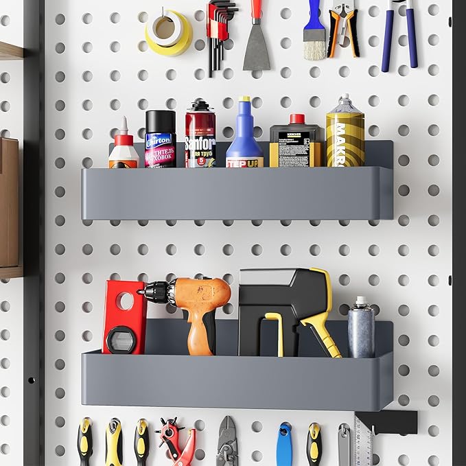 Magnetic Spice Rack for Refrigerator, Kitchen Organizer and Storage Shelf, Grey(2 Pack)-Ruum Studio Home