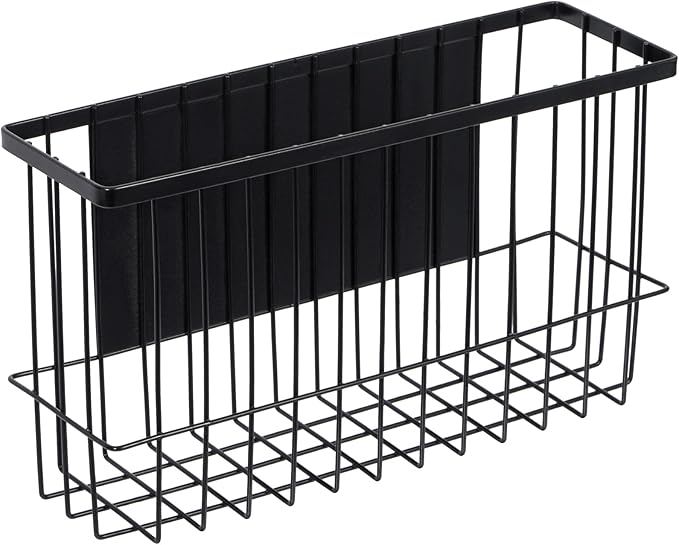 dedoot Magnetic Holder Locker Strong Black Mesh Holder Magnetic Basket Organizer Shelf Rack for Whiteboard,Fridge, Sponge, Recipe, Beverage ,Refrigerator ,Office File Foil,10.25x 3.6x 6 inches-Ruum Studio Home