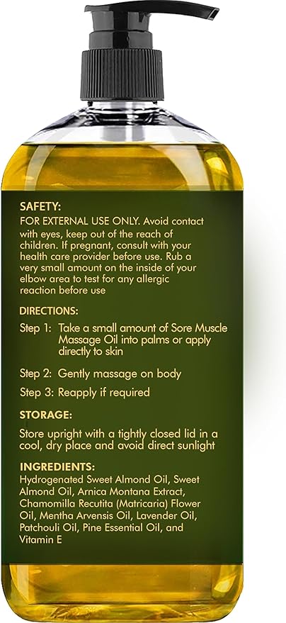 MAJESTIC PURE Arnica Sore Muscle Massage Oil for Massage Therapy - Refreshing, and Relaxing - Natural Oils with Lavender & Chamomile Essential Oils - for All Skin Types - Men and Women - 8 fl oz-Ruum Studio Home