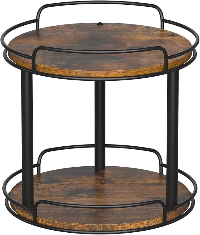 LAMU 10.2'' Wood Lazy Susan Turntable Organizer for Cabinet, 2 Tier Lazy Susan Spice Rack Organizer for Kitchen, Table Top, Countertop, Pantry, Medicine Organizer-Ruum Studio Home