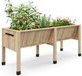 72x26x31 Inch Raised Garden Bed with Legs, 13.7In Depth Wooden Planter Box for Outdoor Growing Vegetables and Herbs, Elevated Garden Bed with Hooks for Backyard, Patio, Balcony-Ruum Studio Home