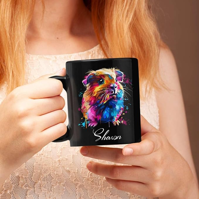 Personalized Customized Colorful Guinea Pig Coffee Cup, Animal Mug For Guinea Pig Lover, 11oz & 15oz Ceramic Mug - Gift For Birthday, Christmas-Ruum Studio Home