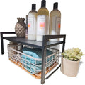 Expandable Cabinet Shelf Organizer 16-26" L Stackable Kitchen Counter Shelf Sink Rack Countertop Storage Black (Wide 10.6”D)-Ruum Studio Home