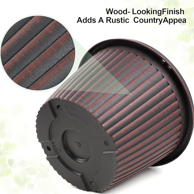 Large-Planter-Indoor-Outdoor Plant Pots, 14 inch 4 Pack Plastic Flower Pots with Saucer And Drainage Holes, Modern Garden Planters For Planting Medium Large Plants， Decorative Resin Garden Pots-Ruum Studio Home