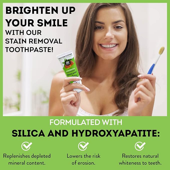 MOUTHWATCHERS Whitening Fluoride Free Naturally Sourced Toothpaste, 4 Tubes, 3 oz Each, for Sensitive Teeth and Gums, Fresh Organic Mint and Propolis, by Dr. Plotka's-Ruum Studio Home