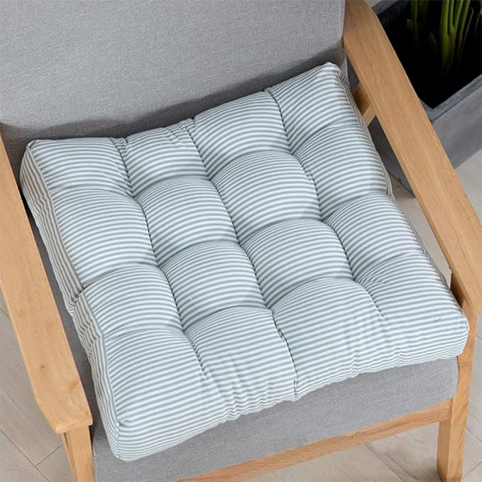 Tiita Chair Cushions 22"x22" Square Windows Pad for Adults Seating Pillows Set of 2, Green-Ruum Studio Home