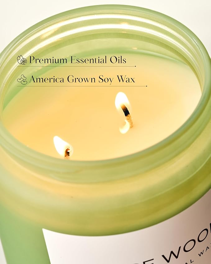 M&SENSE Sage Wood Scented Candle, 19.4oz 110 Hours Long Lasting Clean Non Toxic All Natural Soy Wax Candle for Relaxing & Stress Relief, 2 Wick Home Fragrance Gifts for Home Decor-Ruum Studio Home