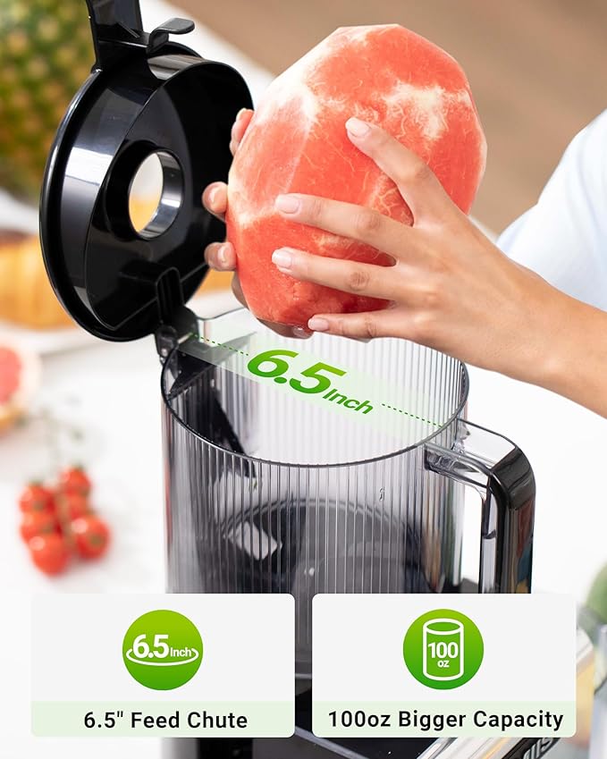 Cold Press Juicer Machines – 6.5'' Large Feed Chute for Whole Fruits & Vegetables, High Juice Yield, Easy To Clean-Ruum Studio Home