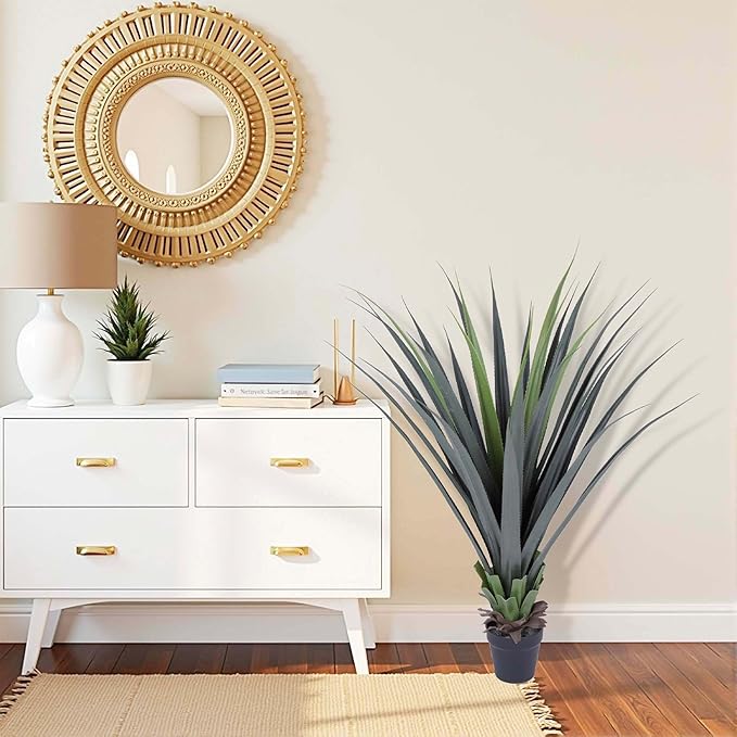 44inch Artificial Agave Plant Potted Plants Fake Agave Plant for Home Office Garden Indoor Outdoor Decoration (2PACK)-Ruum Studio Home