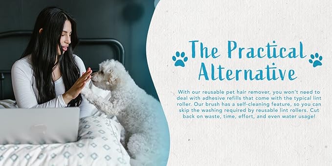 Lint Brush and Pet Hair Remover for Laundry, Clothes, Couches, Car Seats, Furniture and Fabric. Reusable Dog and Cat Fur Wizard Hair Removal Brush. ALLISTAR (Sky Blue)-Ruum Studio Home
