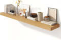 Deep Floating Shelves for Wall - 72 Inch Wide x 12 Inch Deep Wall Shelves Set of 1 - Rustic Oak Color Wood Shelves for Living Room, Bathroom, Laundry Room, Bedroom, Kitchen, Home Office-Ruum Studio Home