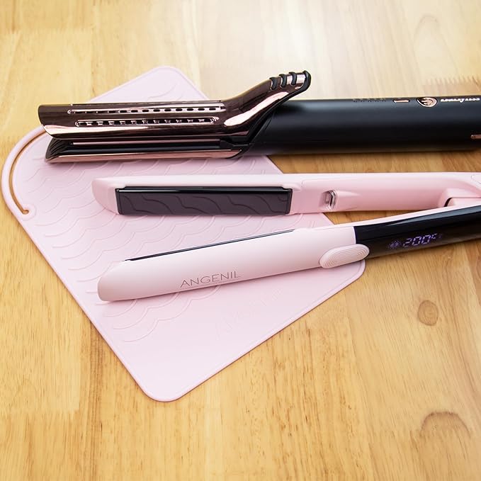 ANGENIL Flat Iron Silicone Mat and Travel Case for Hair Tools - Heat Resistant Mat, Straightener Pad, and Curling Iron Sleeve (9" x 6.5")-Ruum Studio Home