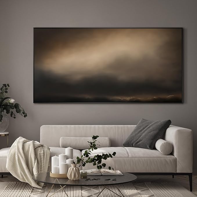 SIGNWIN 24"x46" Extra Large Framed Wall Art Golden Sunset Cloud, Moody Sky Scene for Home Living Room Bedroom Decor (Frame Assembly Required)-Ruum Studio Home