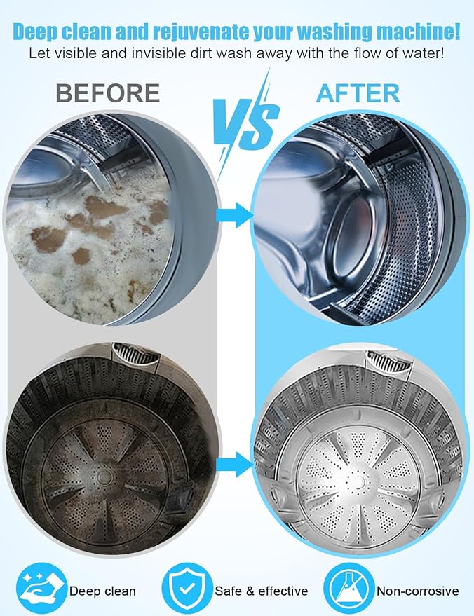 Washing Machine Cleaner Tablet : 12pack/6 Month Supply, washer cleaner table for laundry,top loader,front load or HE washing machine, effective deep cleaner, descaler, remover(Lavender)-Ruum Studio Home