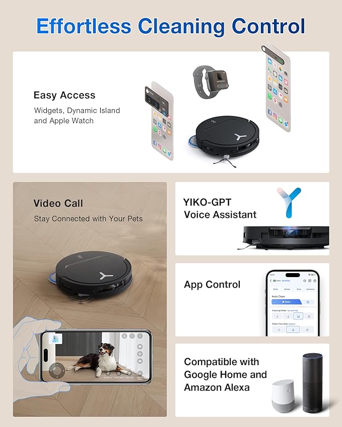 ECOVACS DEEBOT T50 Omni Robot Vacuum and Mop, 3.19” Ultra-Slim, 15,000Pa Suction, ZeroTangle 2.0, TruEdge Edge Cleaning, AIVI 3D Obstacle Avoidance, Auto Mop Wash & Dry, Self-Emptying-Ruum Studio Home