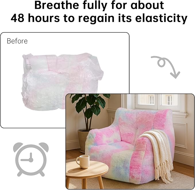 Bean Bag Chairs for Adults Ergonomic Support Reading Floor Sofa Chair with Filler Spacious (Colored, Standard)-Ruum Studio Home