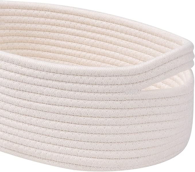 Baskets&Bins for Shelf Storage Organizing/Cute Basket to Store and Organize Household Items/Woven Rope Basket for Living Room, Bedroom,Playroom,3 Packs Off White-Ruum Studio Home