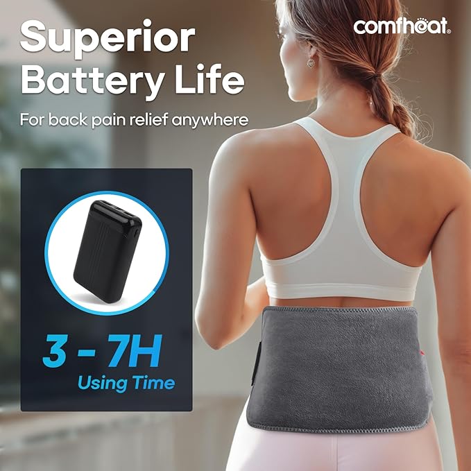 Portable Heating Pad for Back Pain Relief, Upgraded Cordless Lower Back Heat Pads Wearable 10000mAh Battery Powered, Hot Compress, Extra Large 60", Gift for Women Men, Fit Size S/M/L/XL-Ruum Studio Home