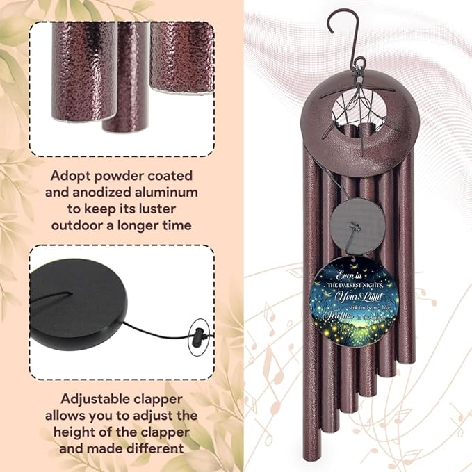 Personalized Sympathy Wind Chimes, 36inch Customized Wind Chime, Memorial Gifts for Loss of Loved One, Wind Chimes in Loving Memory of Dad/Mom, Condolences Gifts for Funeral-Ruum Studio Home