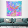 HZOHNAGO Mermaid Scales Tapestry Colorful Shiny Scales Mermaid Tail Pattern Printed Wall Tapestry Wall Hanging for Bedroom Living Room Dorm 60" W x 60" H-Ruum Studio Home