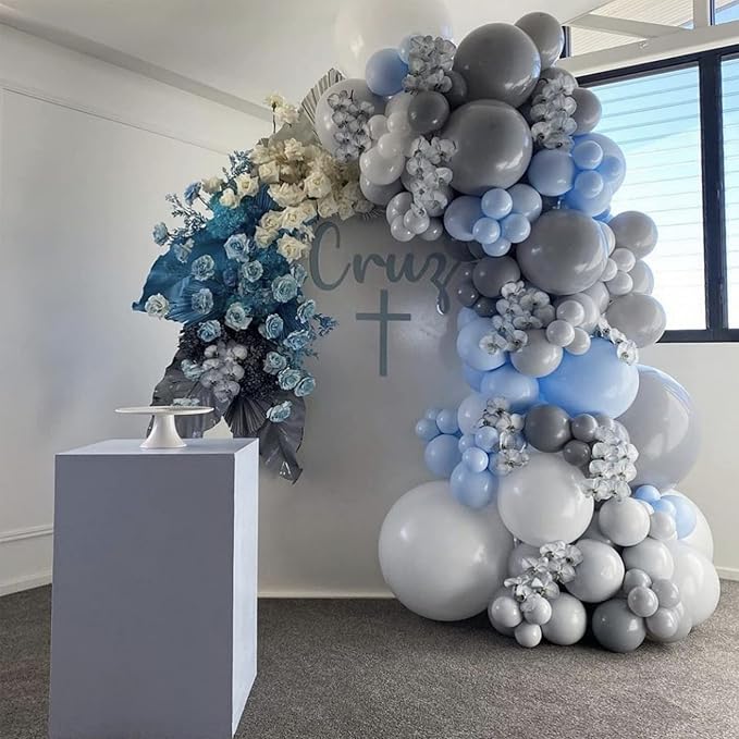 130pcs Gray Balloons Different Sizes 18" 12" 10" 5" Pastel Gray Balloons for Boys Girls Birthday Baby Shower Gender Reveal Wedding Decorations-Ruum Studio Home