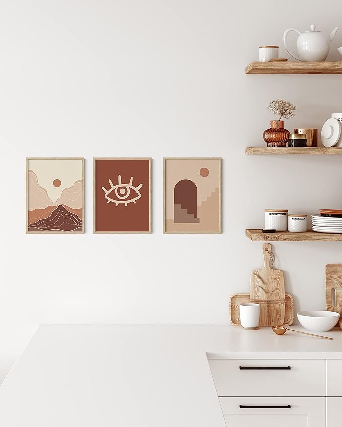 HAUS AND HUES Set of 3 9x12 Picture Frames - Wooden Natural Wood Frames, 12x9 Frame Set (Beige Oak)-Ruum Studio Home