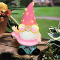 BAYN Garden Gnome Statues Outdoor Decor, Solar Powered Outdoor Gnome with Flamingo Swimming Decorative Yard Garden Lights Art Gifts with 11 Warm White LEDs-Ruum Studio Home