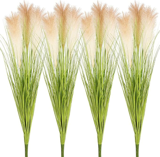 Melorca&Guilla Artificial Plants 4PCS 33.5“Fake Plant Tall Onion Fake Grass,Faux Grass Plants Artificial Grass Greenery Shrubs Bushes for Garden Shop Office Home Décor-Ruum Studio Home