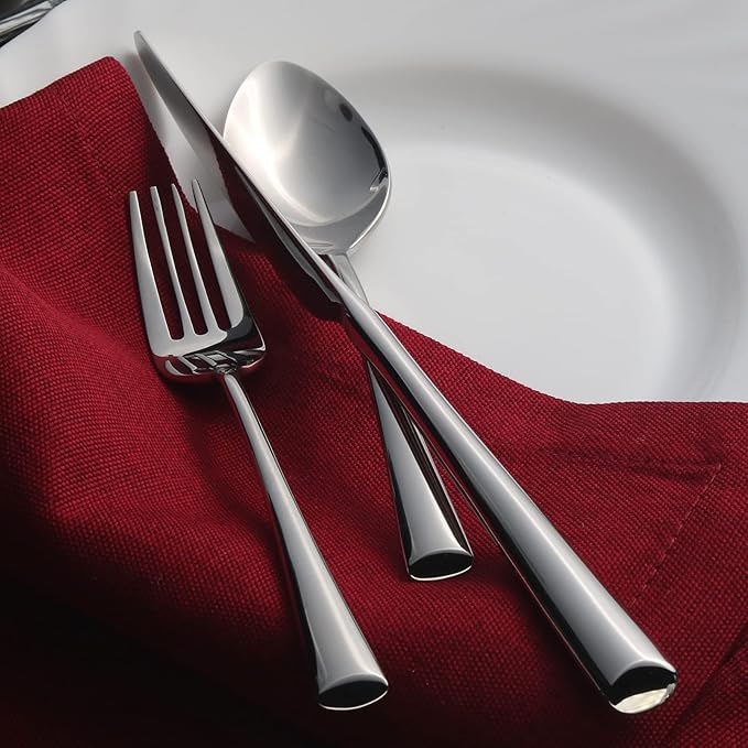 Alata Bailey 20-Piece Forged Silverware Set Stainless Steel Flatware Set,Service for 4,Mirror Polished Cutlery Set,Dishwasher Safe…-Ruum Studio Home