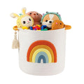 INough Toy Storage Baskets Woven Cotton Rope Storage Basket Kids Blanket Baskets for Living Room, Toys Organizer with Embroidery Colorful Rainbow Decor, Baby Basket for Laundry Nursery (Boho Rainbow)-Ruum Studio Home