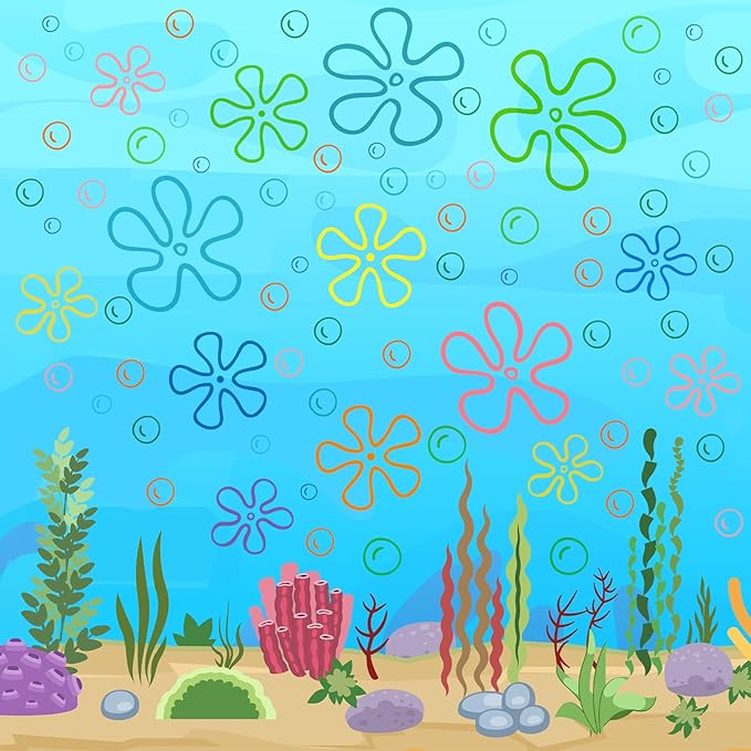 187PCS Flower Bubbles Wall Decals Under The Sea Birthday Party Decorations Ocean Wall Stickers Wall Decor for Bathroom Nursery Bedroom Home Classroom Car-Ruum Studio Home