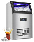 Commercial Ice Maker Machine 150LBS/24H with 50LBS Storage Bin, Stainless Steel Undercounter/Freestanding Ice Maker Machine for Home Bar Outdoor, 55PCS Ice Cubes Ice Machine, Self Cleaning-Ruum Studio Home