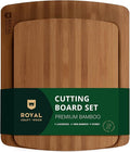 ROYAL CRAFT WOOD Cutting Boards for Kitchen - Wooden Cutting Board for Meal Prep & Serving, Non-Toxic Bamboo Chopping Board, Carbonized Bamboo Durable Charcuterie & Lightweight Serving Boards (2 pcs)-Ruum Studio Home
