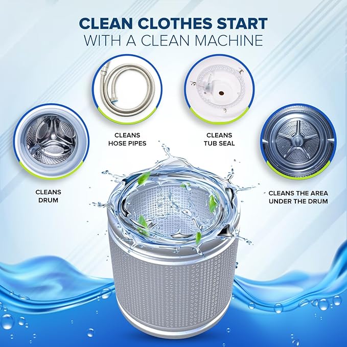 Washing Machine Cleaner Tablets – 25-Pack Deep Cleaning for Front Loader, Top Load & HE Washers – Helps Remove Odor-Causing Residues, Pet Hair & Hard Water Buildup – Septic Safe-Ruum Studio Home