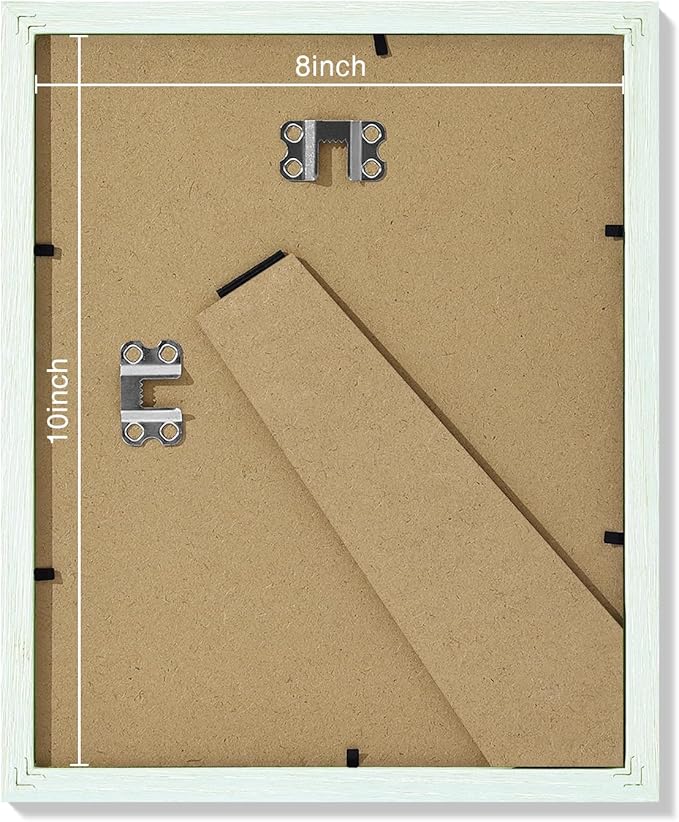 Vittanly 8x10 Picture Frames Set of 9, Shatter Resistant Plexiglass, Display 5x7 Pictures with Mat or 8x10 without Mat, Photo Frames for Wall or Tabletop, Engineered Wood, Vintage Green-Ruum Studio Home