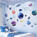 Quanhaigou Blue Purple Galaxy Wall Decals, Removable Sticker,The Art Magic 3D Milky Way Cosmic Stars Spacecraft Dreamscape Home Decor for Bedroom Living Room Floor Ceiling Kids Room-Ruum Studio Home
